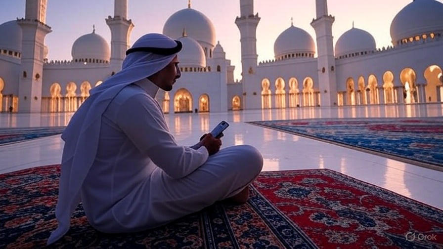 Modern mosque with technology elements